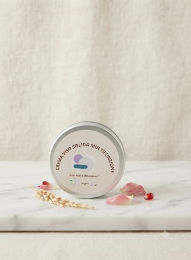 Crema Viso Solida Multifunzione al Riso, Rosa e Melograno