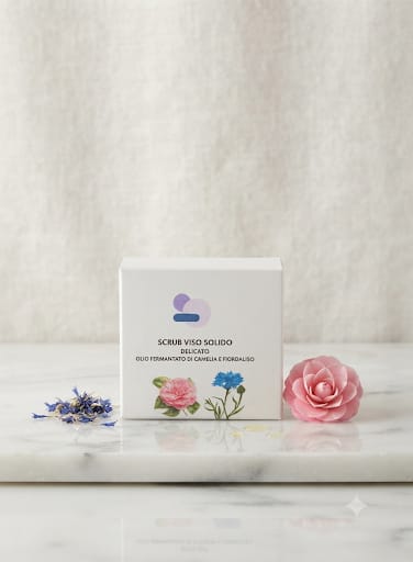 Scrub Viso Solido Delicato All'olio di Camelia e Fiordaliso