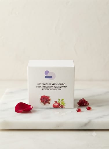 Detergente Viso Solido Rosa e Melograno Antietà e Riparatrice