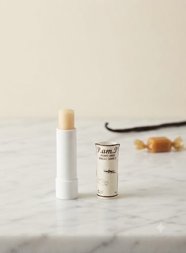 Balsamo Labbra Vaniglia e Caramello , burro di Karité