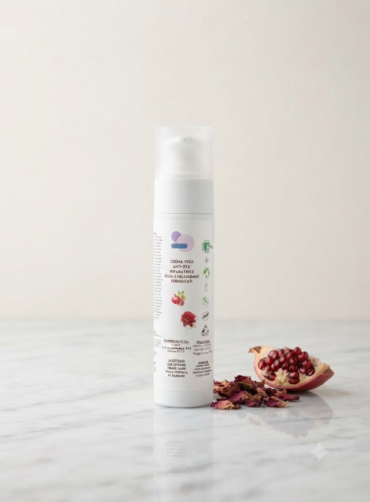 Crema Viso Anti-Eta' Riparatrice Rosa e Melograno