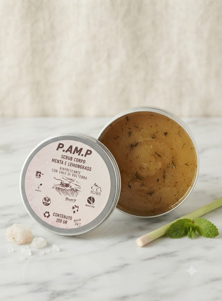 Scrub Bio  Corpo Menta e Lemongrass con Sale di Volterra